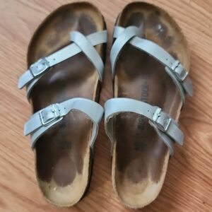 Birkenstock Sky Blue Cross-Strap Sandals